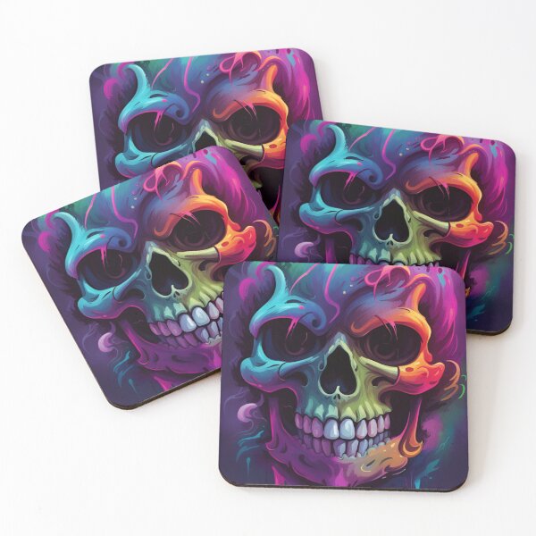 Item preview, Ethereal Neon Skull designed and sold by 3hornCreations.