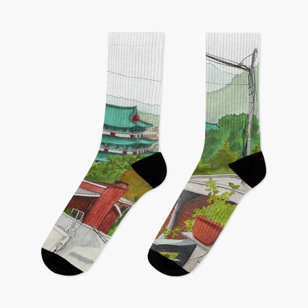 Item preview, View Over Seoul Against the Mountains designed and sold by NatashaBirdi.