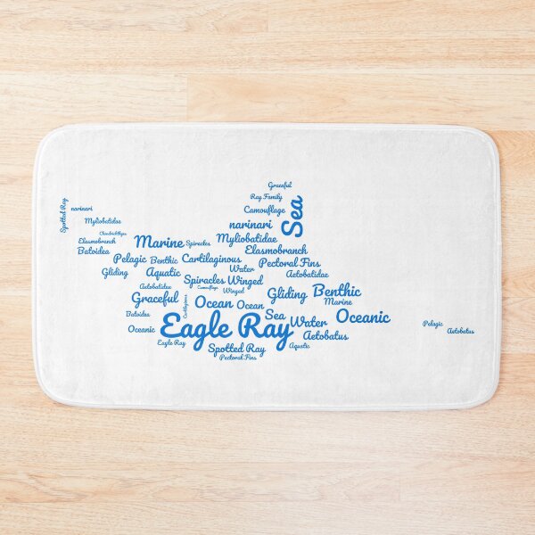 Item preview, Spotted Eagle Ray - Rays and Marine Biology Lover Word Cloud (Blue Design) designed and sold by Spiprinto.
