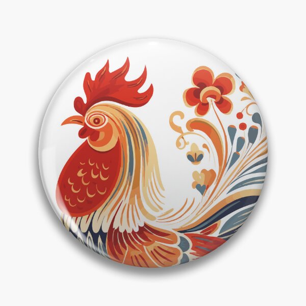 Aperçu de l'œuvre Coq coloré - art populaire créée et vendue par Digital Sanctuary.