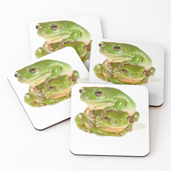 Item preview, Green tree frogs, one on top of the other designed and sold by clearviewstock.