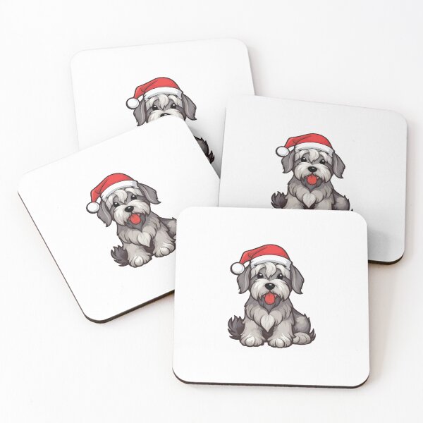 Item preview, Kawaii Schnauzer Christmas designed and sold by CUTEDOGGIEZ.