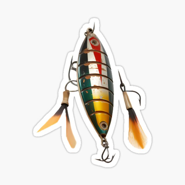 Red Fishing Bait Stickers for Sale, Free US Shipping