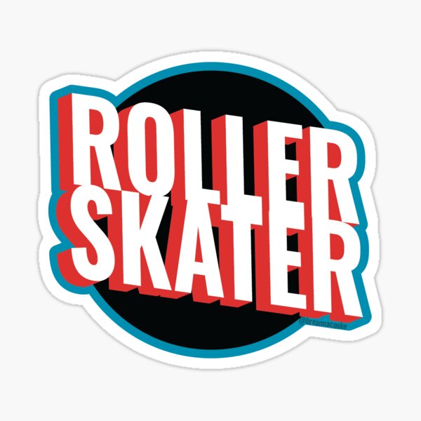Roller Skater Retro Lettering Sticker