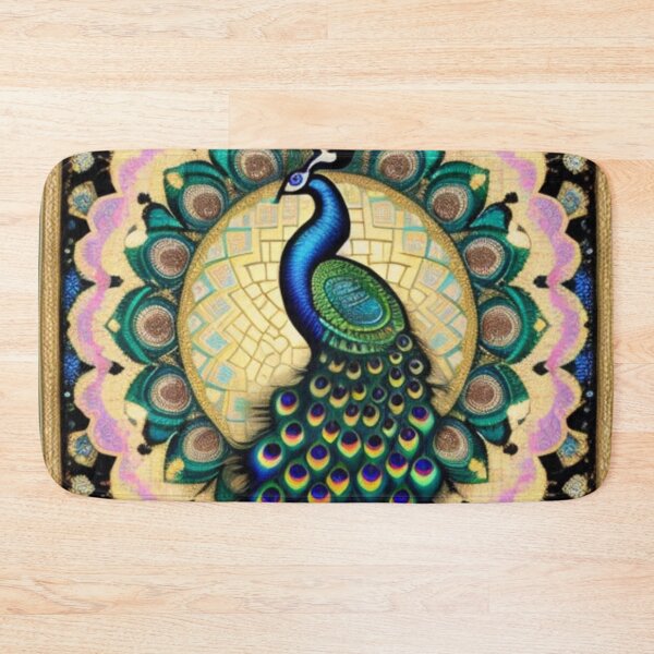 Item preview, Pink and turquoise Peacock floral  designed and sold by Roxburylane.