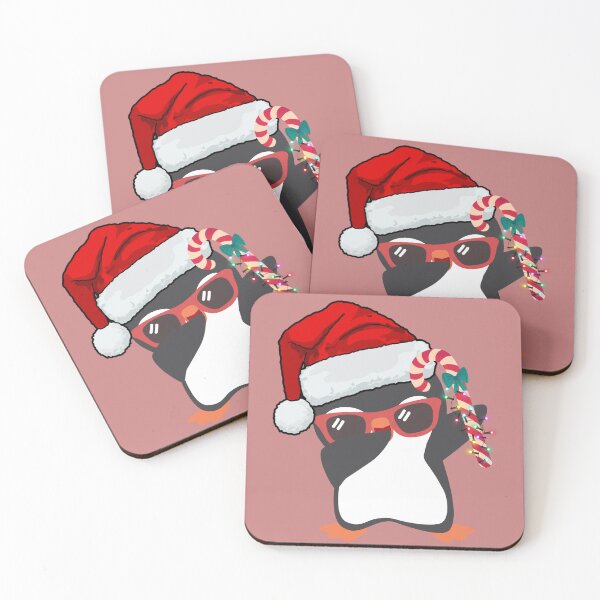 Item preview, Adorable Penguin wearing a santa hat and christmas lights designed and sold by NaaEchDesign ⭐⭐⭐⭐⭐.
