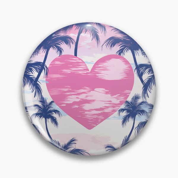 Item preview, Pink Hearts and Palm Trees designed and sold by TheArtisticJoe.