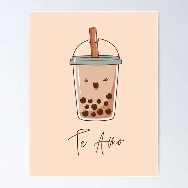 Item preview, Te Amo Bubble Tea Kawaii Spanish designed and sold by Neeshki.