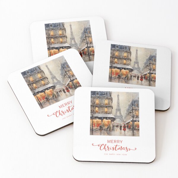 Item preview, Christmas in Paris postcard Eiffel Tower vintage Christmas card Snow Paris christmas postcard travel designed and sold by LaundrySalt.