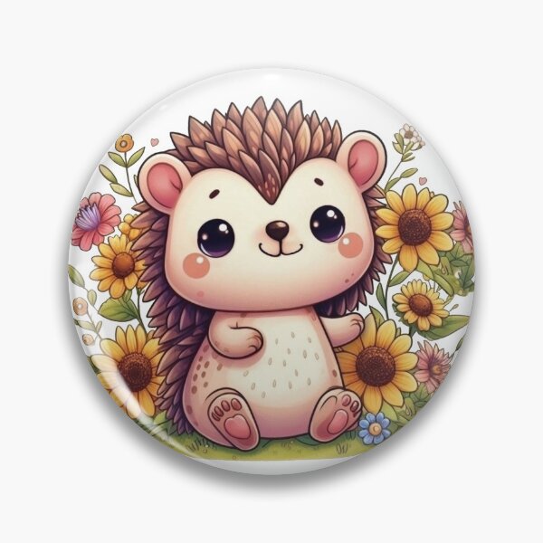 Item preview, Hedgehog Cutie With Sunflowers designed and sold by Kim Arnott.