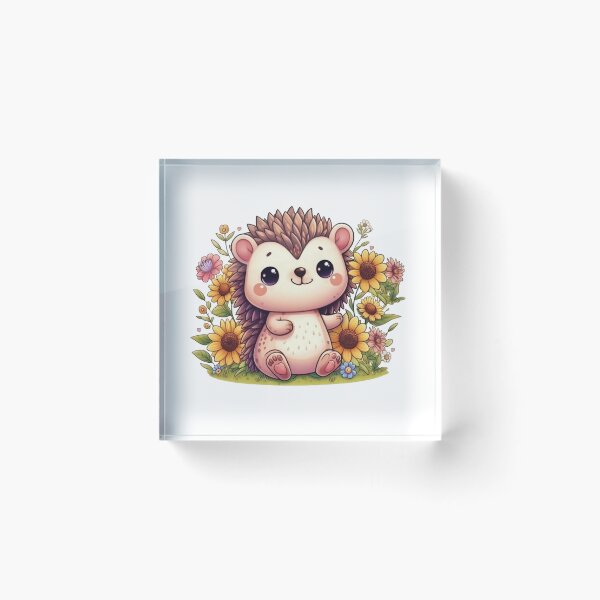 Item preview, Hedgehog Cutie With Sunflowers designed and sold by Kim Arnott.