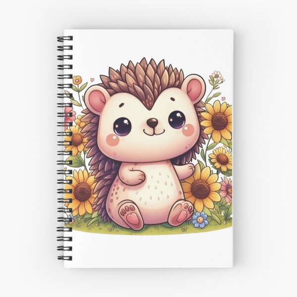 Item preview, Hedgehog Cutie With Sunflowers designed and sold by Kim Arnott.