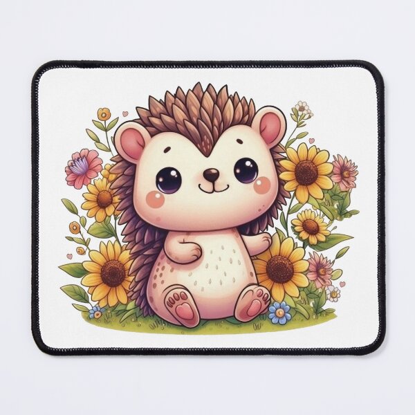 Item preview, Hedgehog Cutie With Sunflowers designed and sold by Kim Arnott.