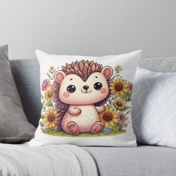 Item preview, Hedgehog Cutie With Sunflowers designed and sold by Kim Arnott.