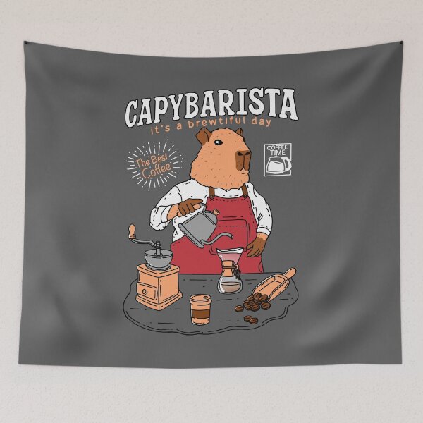 Item preview, Capybara Barista designed and sold by Kimprut.