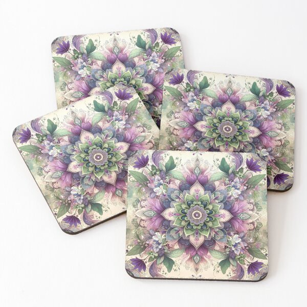 Item preview, Green & Purple Floral Mandela designed and sold by NeatSplash.