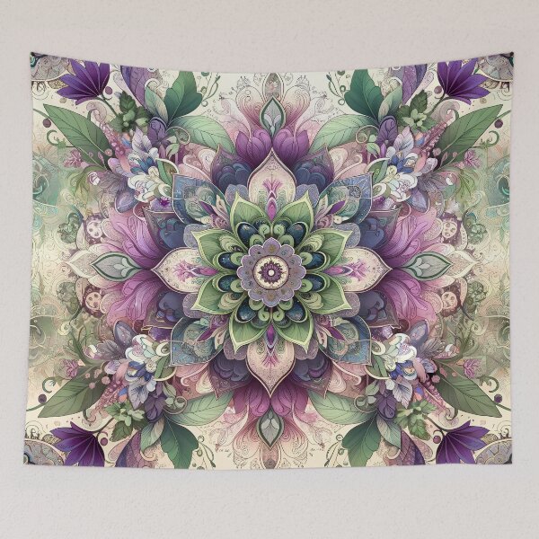 Item preview, Green & Purple Floral Mandela designed and sold by NeatSplash.