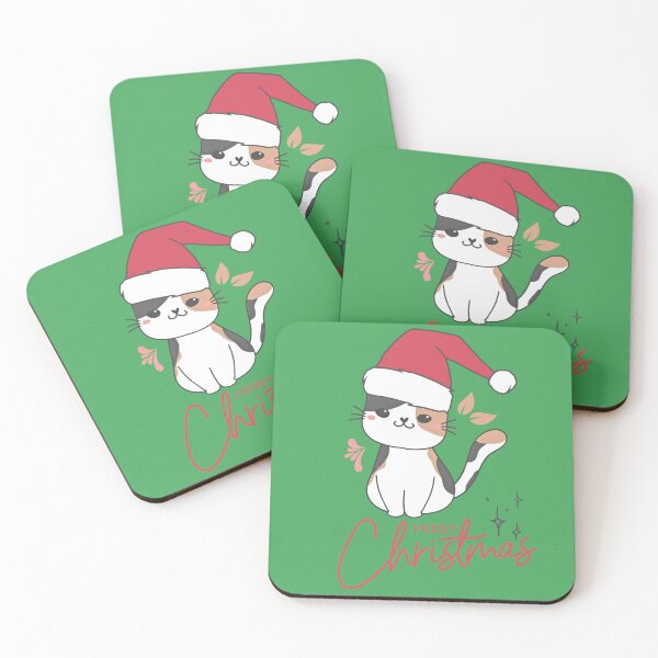 Item preview, Merry christmas with a cute cat smiling designed and sold by RIYASHstore.