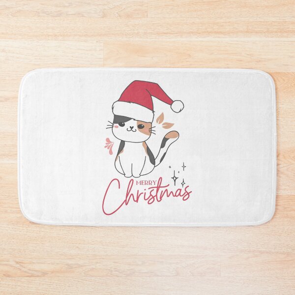 Item preview, Merry christmas with a cute cat smiling designed and sold by RIYASHstore.