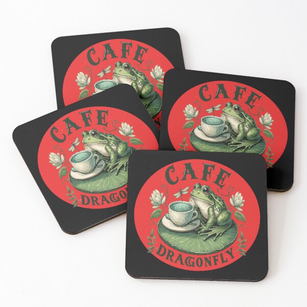 Item preview, Cafe Dragonfly: Whimsical Serene Frog on Lily Pad designed and sold by MegaDirt.