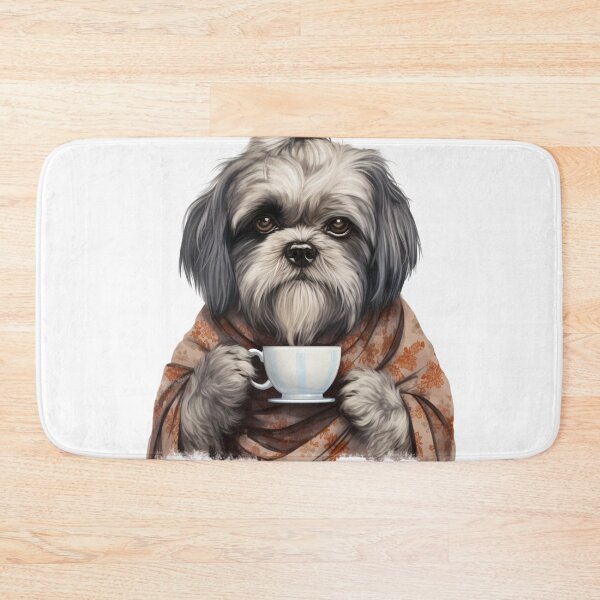 Item preview, Shitzu on it holding a cup of tea designed and sold by JonathanP514.