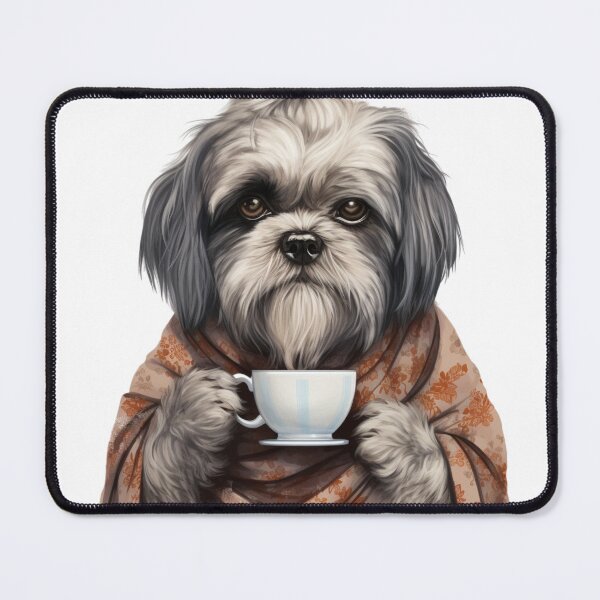 Item preview, Shitzu on it holding a cup of tea designed and sold by JonathanP514.