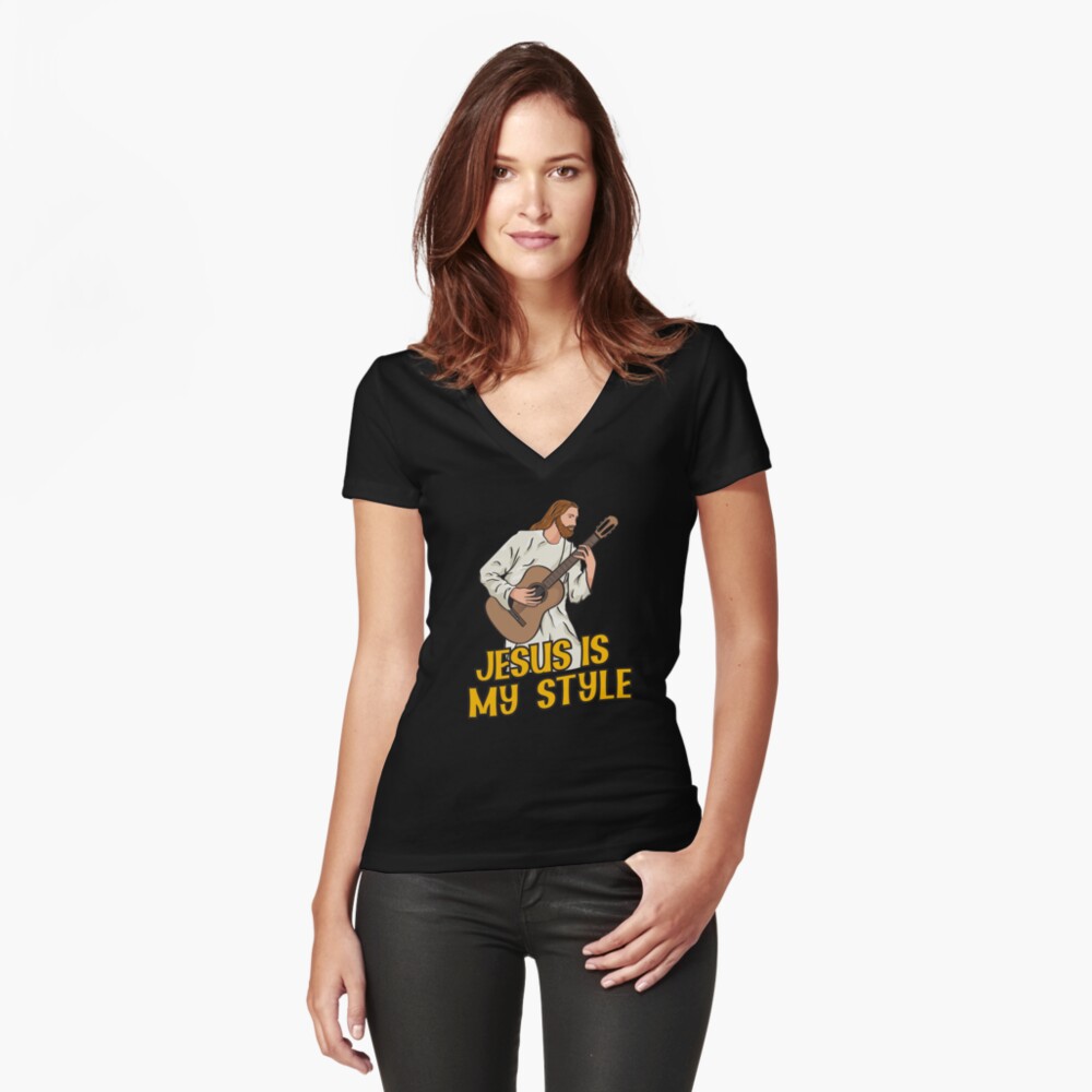 Item preview, Fitted V-Neck T-Shirt designed and sold by ChristlikeMerch.