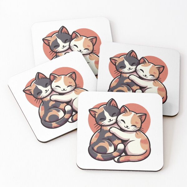 Item preview, calico and tabby cats hugging designed and sold by joyboytees.