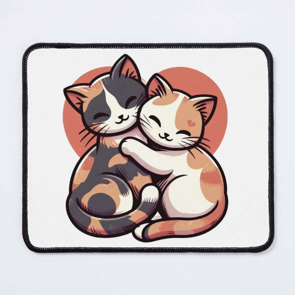 Item preview, calico and tabby cats hugging designed and sold by joyboytees.