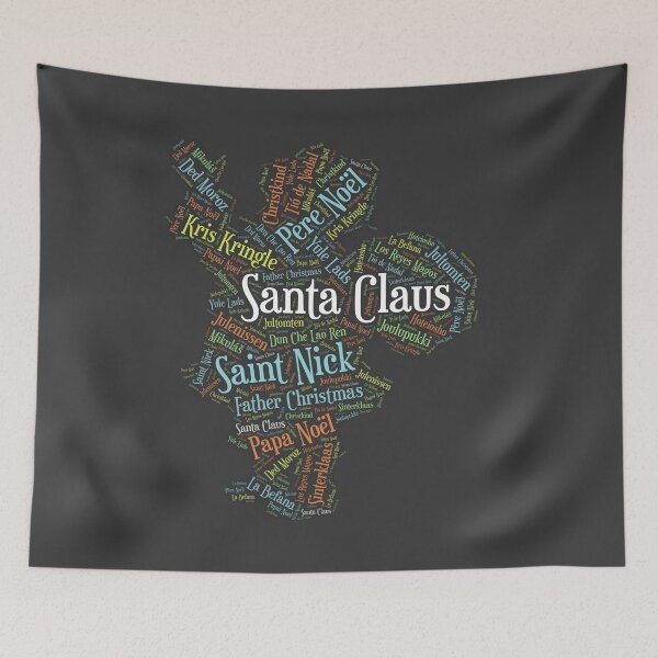 Item preview, Santa Claus Wordcloud for Darker Backgrounds designed and sold by WordsYouLove.
