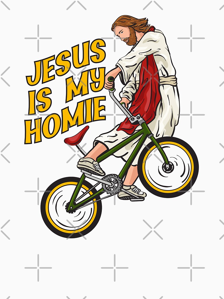 Thumbnail 7 of 7, Classic T-Shirt, Jesus on BMX designed and sold by ChristlikeMerch.
