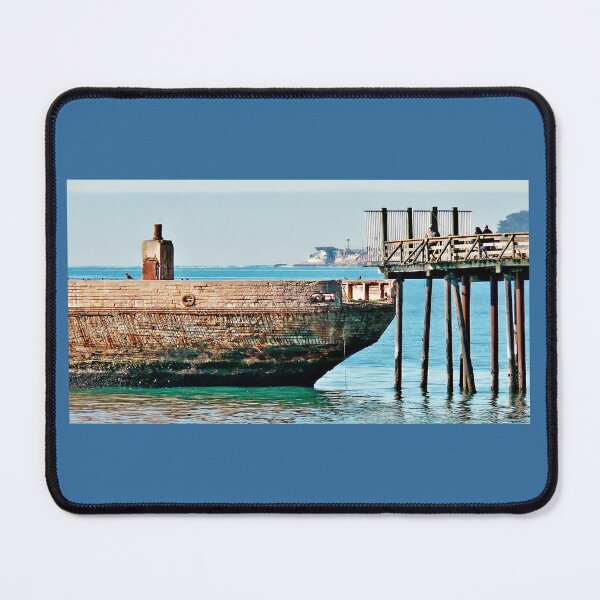 Item preview, Old Cement Boat at Pier designed and sold by Martha Sherman.