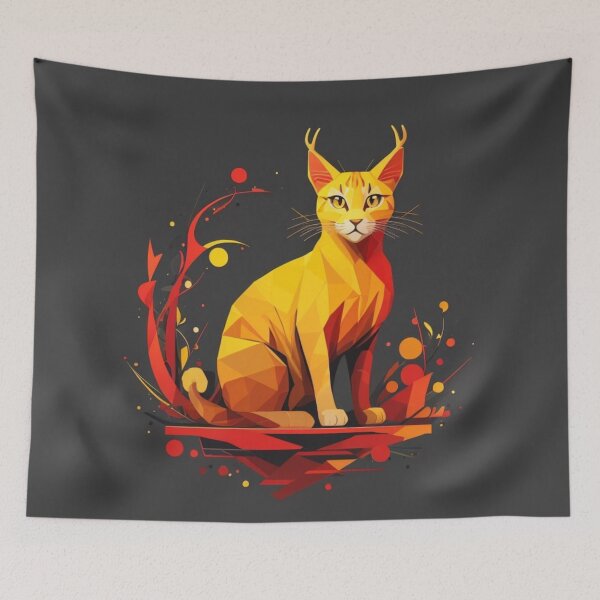 Item preview, Red yellow colorful Cat full body  designed and sold by jphillipscott.