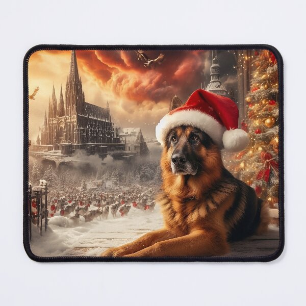 Item preview, Santa's Paws German Shepherd Christmas Charm designed and sold by Daniel Dudgeon.