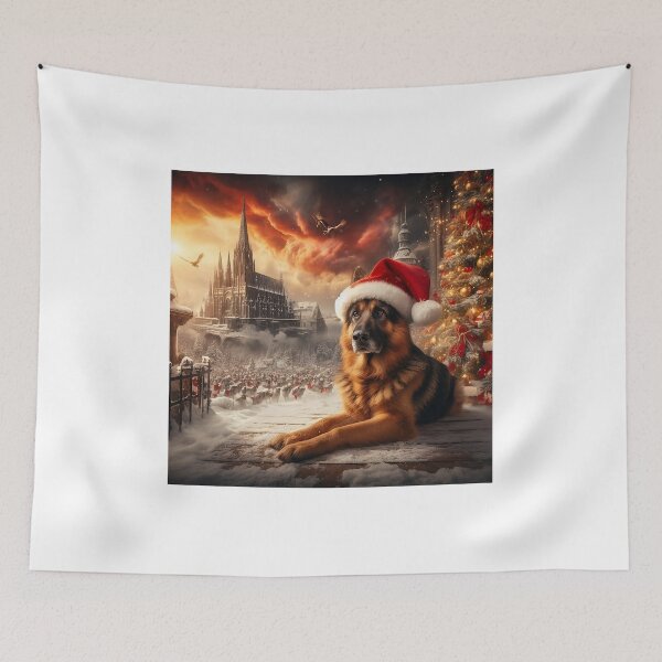 Item preview, Santa's Paws German Shepherd Christmas Charm designed and sold by Daniel Dudgeon.
