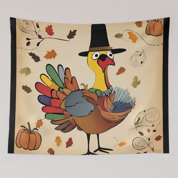 Item preview, Joan Miro Inspired Thanksgiving Turkey with Hat designed and sold by bettypure.
