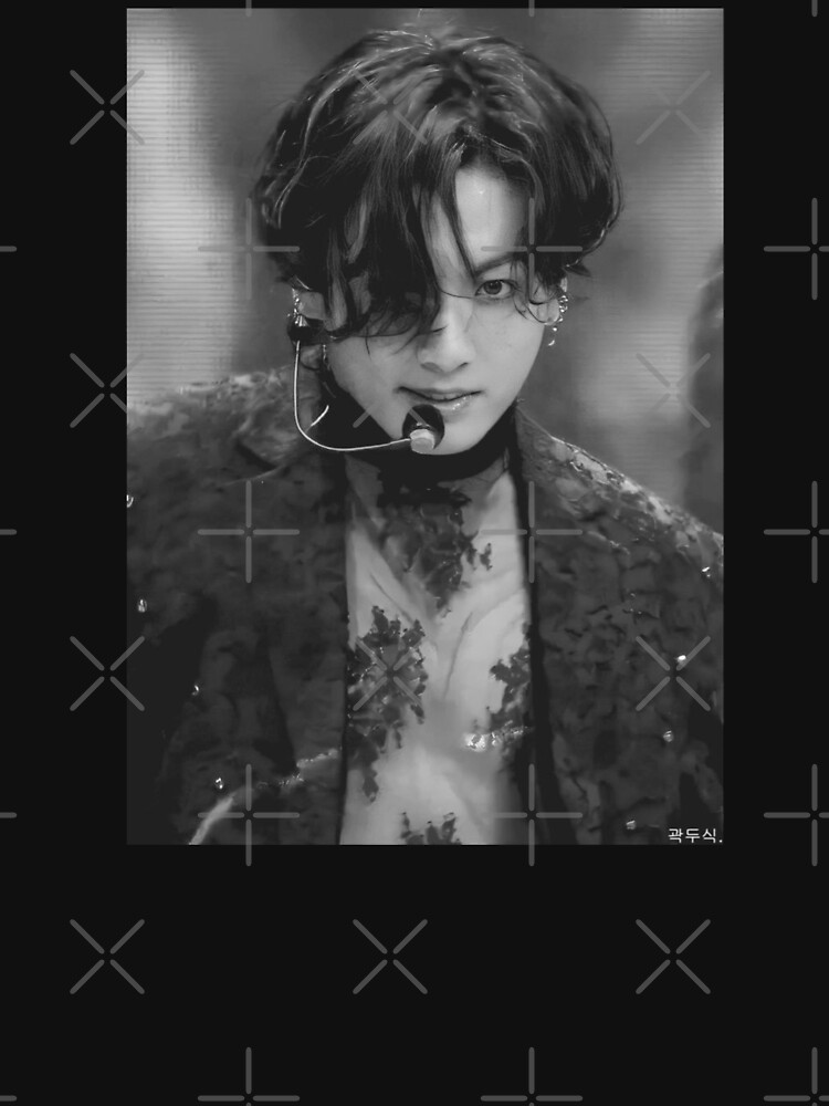 Kpop BTS Jungkook Black and White Kpop Idol