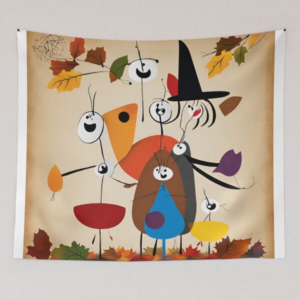 Item preview, Joan Miro Inspired Thanksgiving Scarecrow Family designed and sold by bettypure.