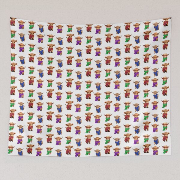 Item preview, Baby Highland Cows Wearing Scarfs designed and sold by TheAnimalZ00.