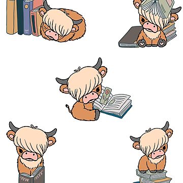 Artwork thumbnail, Baby Highland Cows Reading Books by TheAnimalZ00