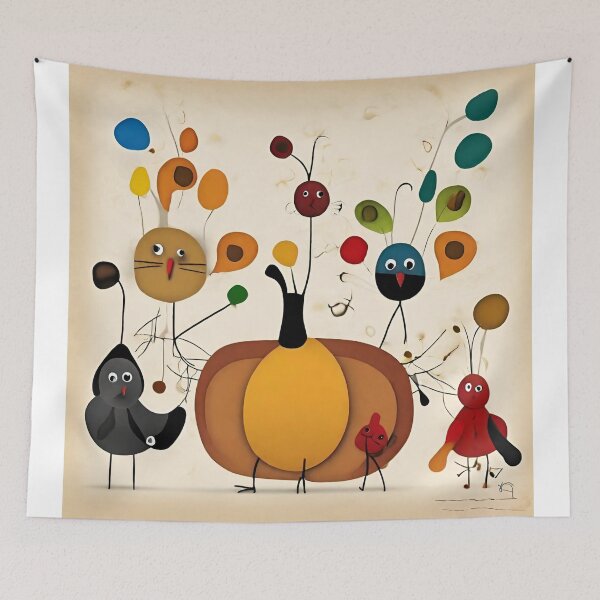 Item preview, Joan Miro Inspired Abstract Thanksgiving Pumpkin  designed and sold by bettypure.