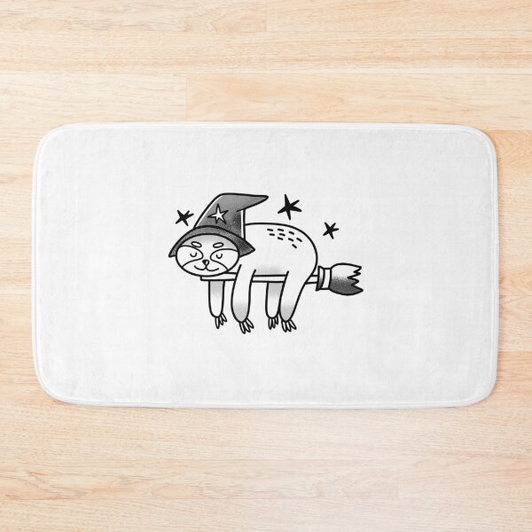 Item preview, Tattoo Style Sloth wizard on a flying broomstick designed and sold by jazzydevil.
