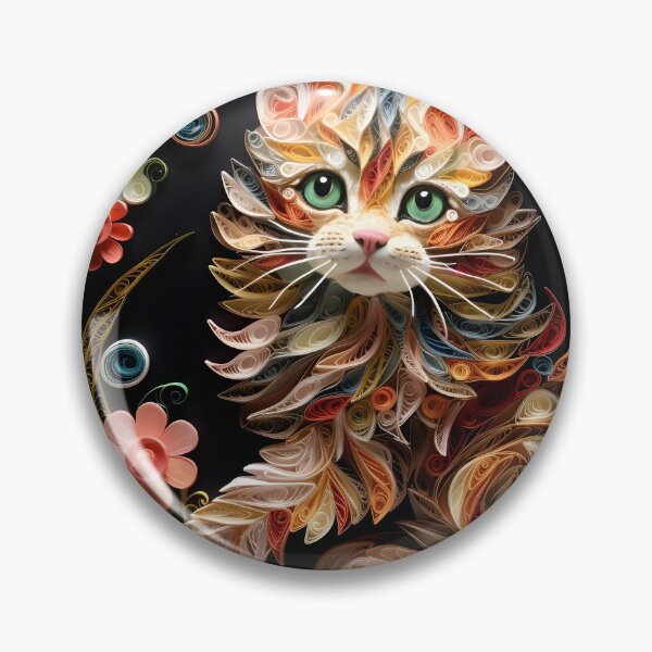 Item preview, Adorable paper quilling kitten print designed and sold by dcrc.