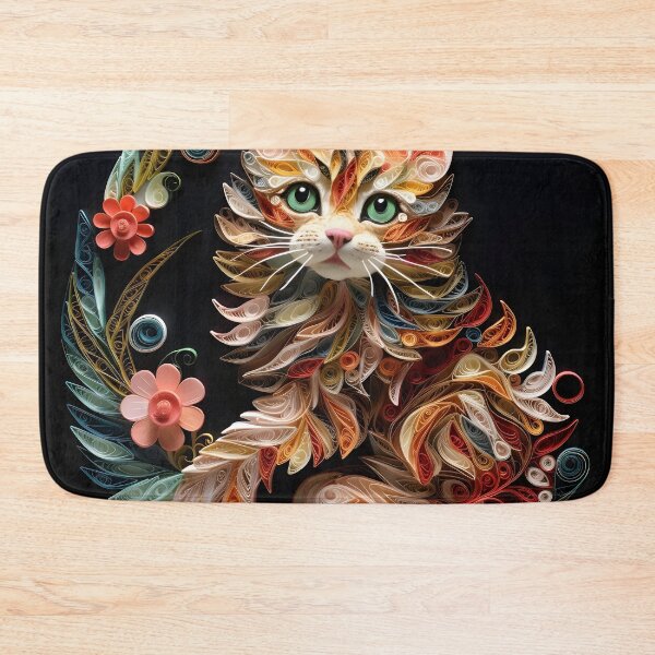Item preview, Adorable paper quilling kitten print designed and sold by dcrc.