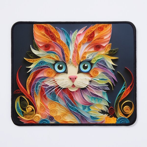 Item preview, adorable paper quilling kitten print designed and sold by dcrc.