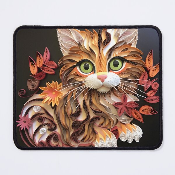 Item preview, adorable paper quilling kitten print designed and sold by dcrc.