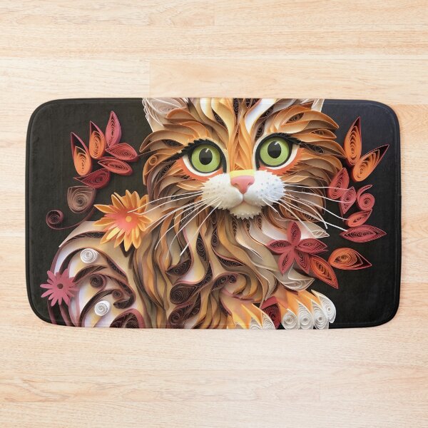 Item preview, adorable paper quilling kitten print designed and sold by dcrc.