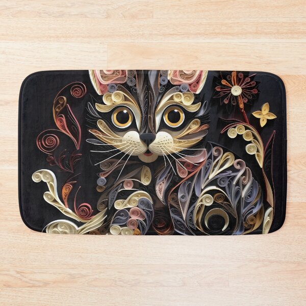 Item preview, adorable paper quilling kitten print designed and sold by dcrc.