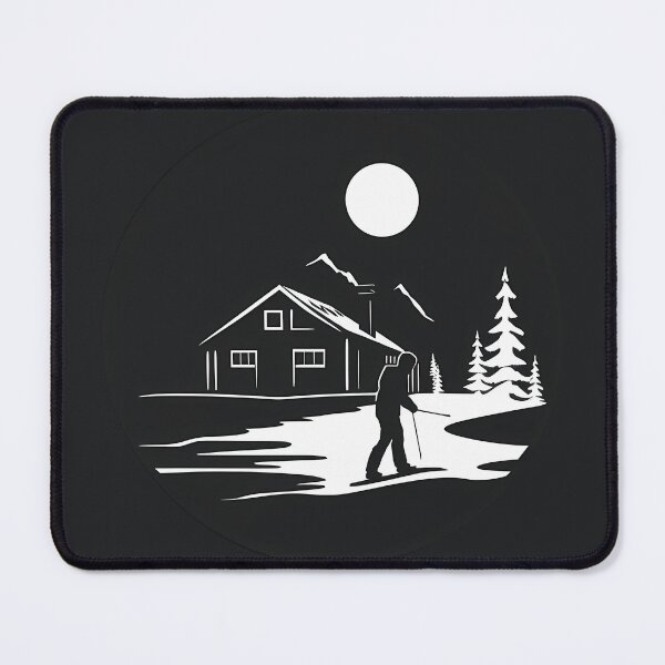 Item preview, Black and White Cross Country Winter Skier designed and sold by meganohm.