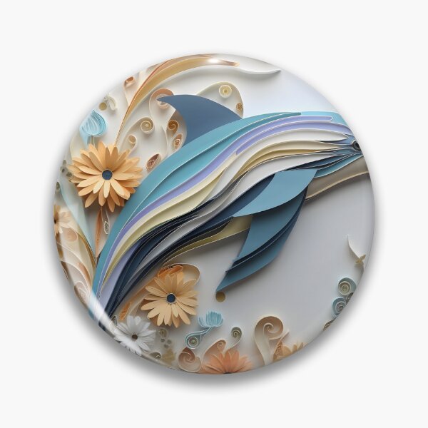 Item preview, adorable paper quilling dolphin print designed and sold by dcrc.